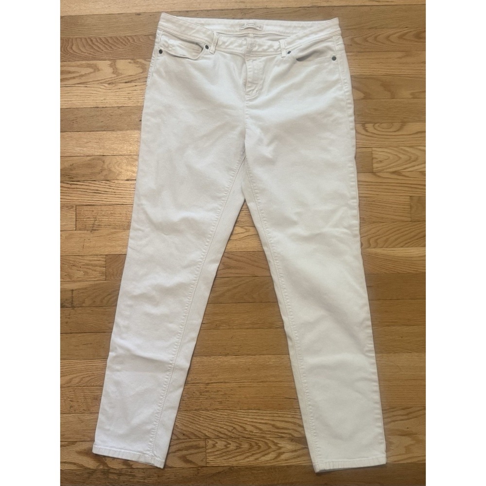 J. Jill Authentic Fit Women's Slim Ankle off-white Denim Jeans 5-Pocket sz 12